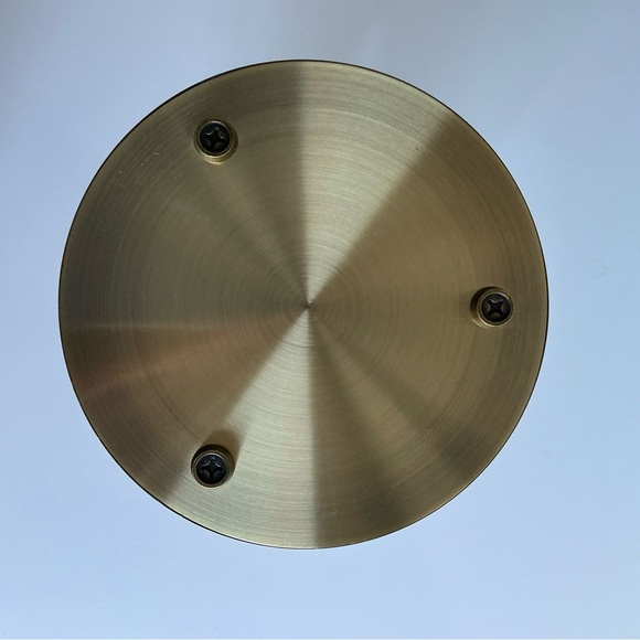 Brushed brass-tone hourglass with three columns glass with white sand 12.25” B2 - Picture 4 of 5